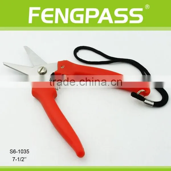 S6-1035 7-1/2 Inch Plastic Handle With Stainless Steel Easy to Lock Garden Scissors photo-2