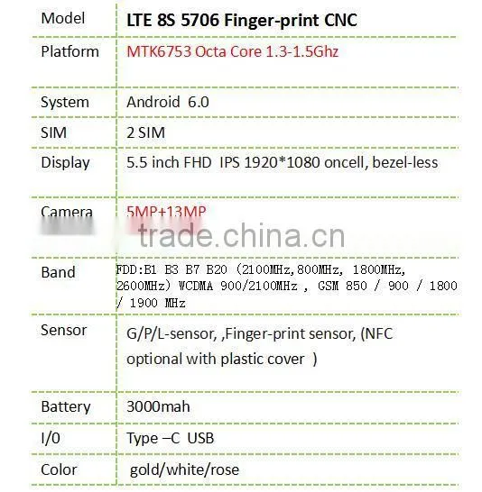 LTE8S5706 5.5" High End Cheap Mobile Phone Wholesale photo-2
