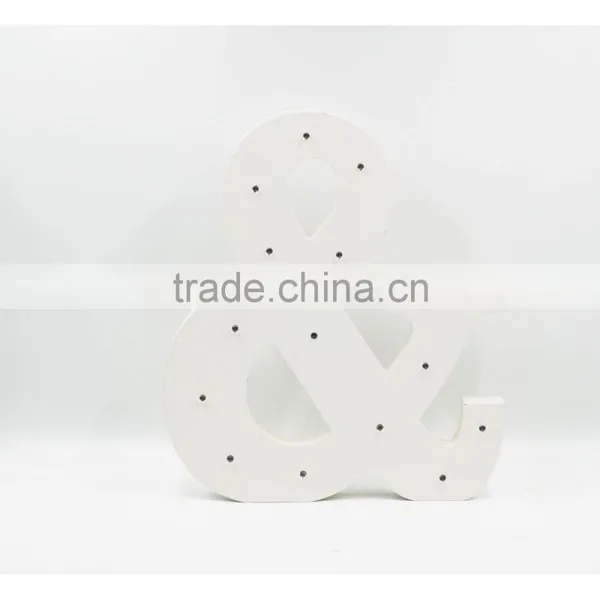 Lovely Painted Letters & Shape White Wooden LED Lighted Crafts photo-2