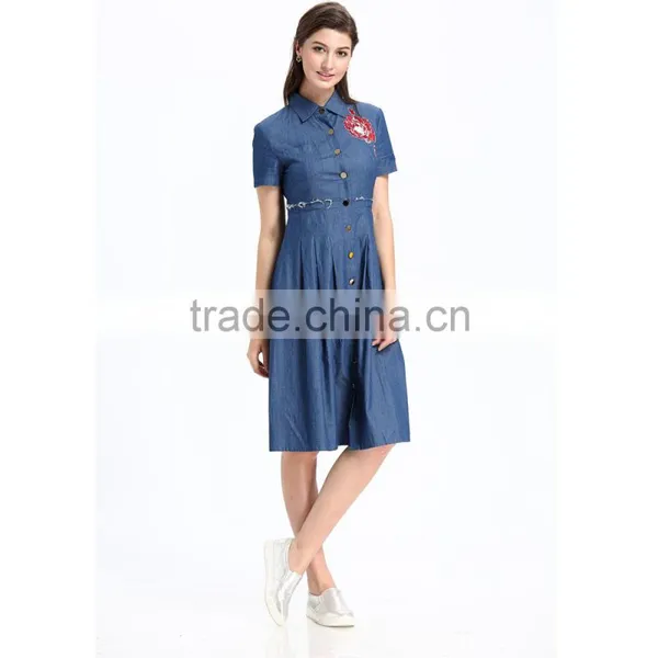 Domin Fashion Latest Formal Embroidery Jean Dress Patterns photo-4