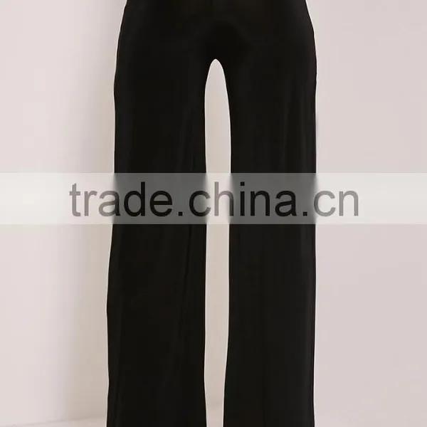 Black Side Split Slinky Latest Design Women Trousers photo-4