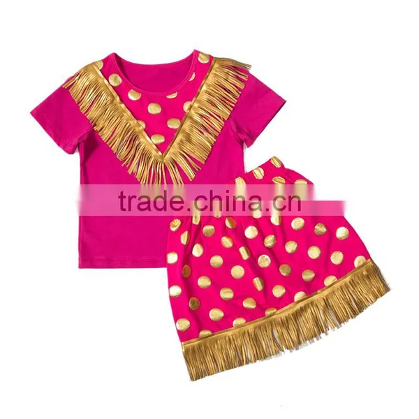 Wholesale High Quality Clothing in China Children Frocks Designs Summer Two Pieces Set for Sale photo-3