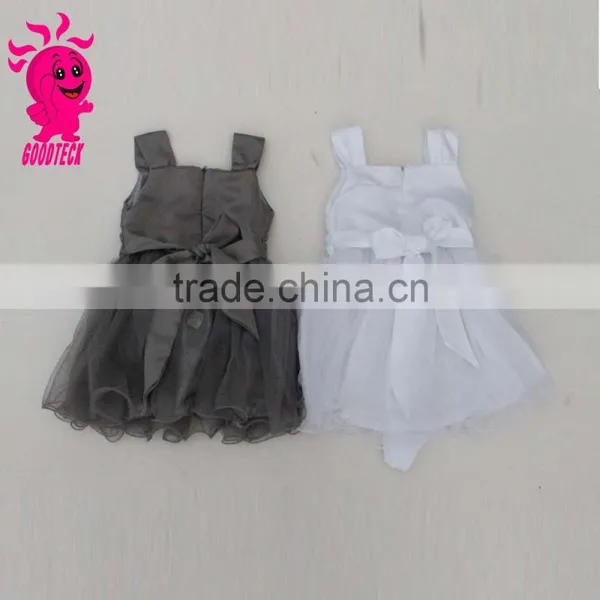 Wholesale Infant Baby Clothing Baby Todders Dress Flutter Sleeveless Dress Design With Big Bow photo-2