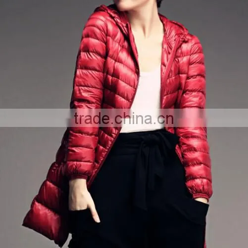 Hot China Wholesale Lady Long Jacket Women Down Jacket photo-2