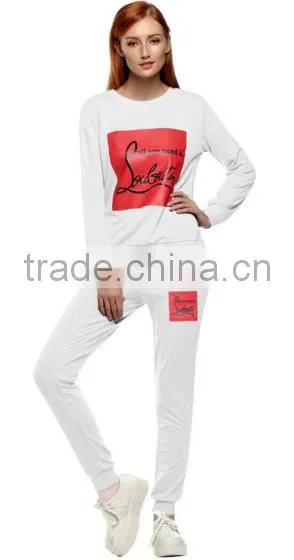 Women Printed Hoodie Pants Suit Two Piece Gtm Tracksuit Set With Fleece photo-4