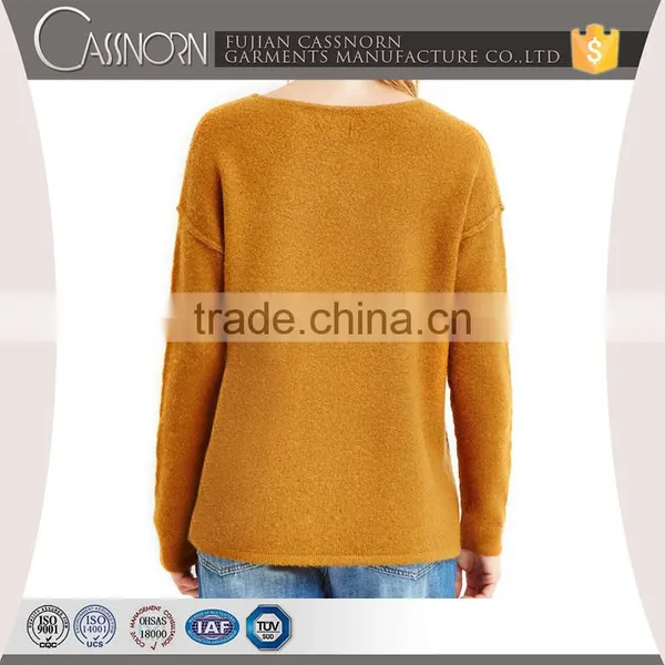 Fashion Girl T-shirts Boat Knitting Pattern Neck Sweater photo-2