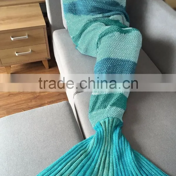Wool Sofa Warm Mermaid Tail Blanket 2017 New Adult and Kids Sofa Bed Throw Blankets photo-3