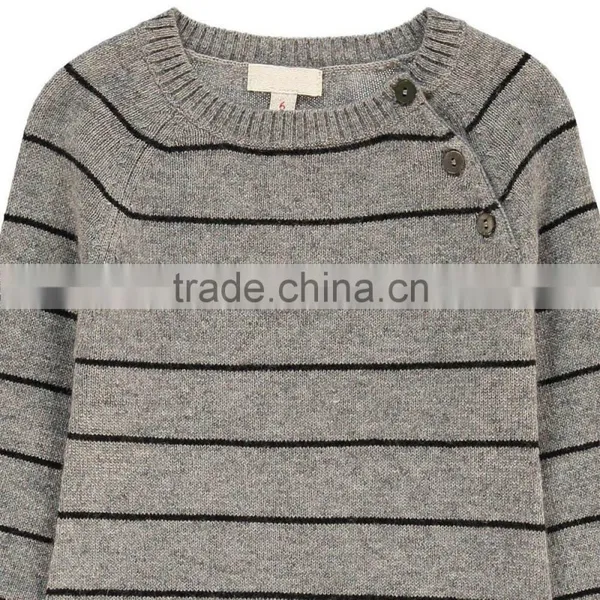 Black and Grey Stripes Mixed Knit Wool and Cashmere Baby Winter Romper photo-3