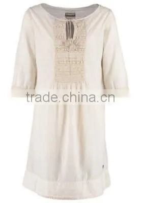 Basic Hand Lace Casual Cotton Dress Design for Pregnant Woman photo-5