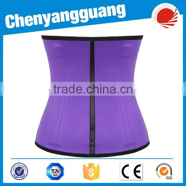 CYG-4 Steel Bones Waist Training Latex Under Bust Corset photo-4