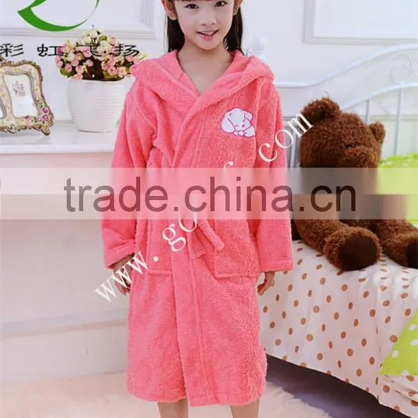 100% Cotton Terry Cloth Hooded Child Children Robe, Kids Bathrobe photo-4