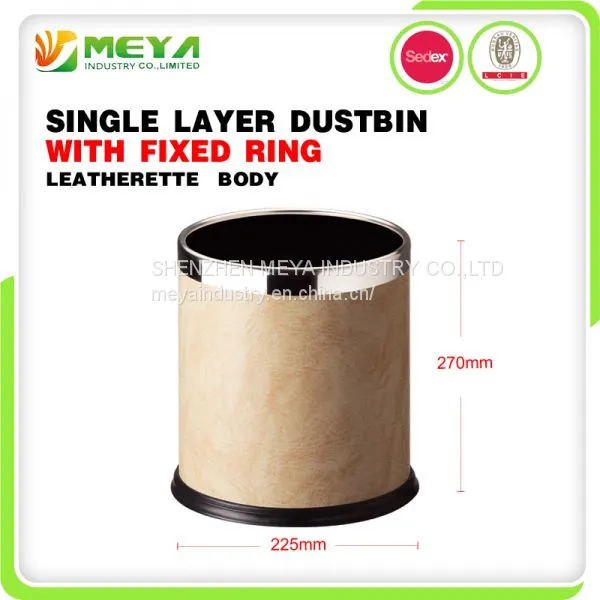 Recycle Metal Indoor Rubbish Garbage Waste Bin Trash Can With Fixed Rings photo-5
