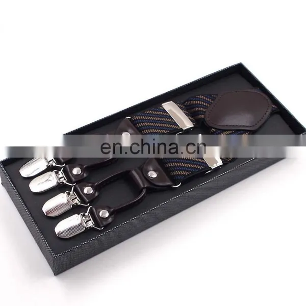 Yiwu Longkang Men's Real Leather 6 Clips Twill Design Printing Suspenders photo-2
