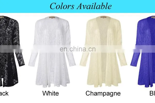 Kate Kasin Long Sleeve Open Front See-Through White Lace Coat Tops Bolero KK000421-2 photo-6