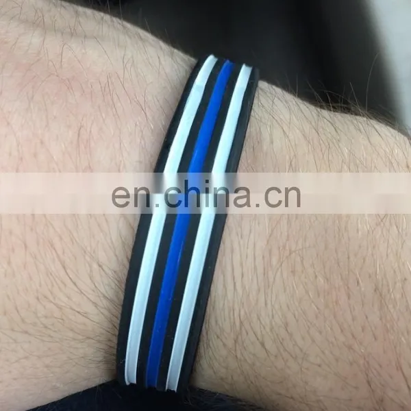 Thin Blue Line Silicone Bracelets photo-4