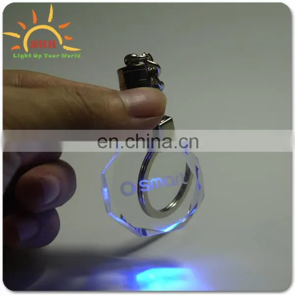 Led Colorful Keychain 3d Custom Logo Laser Engraving Crystal Plastic Photo Keychain photo-5