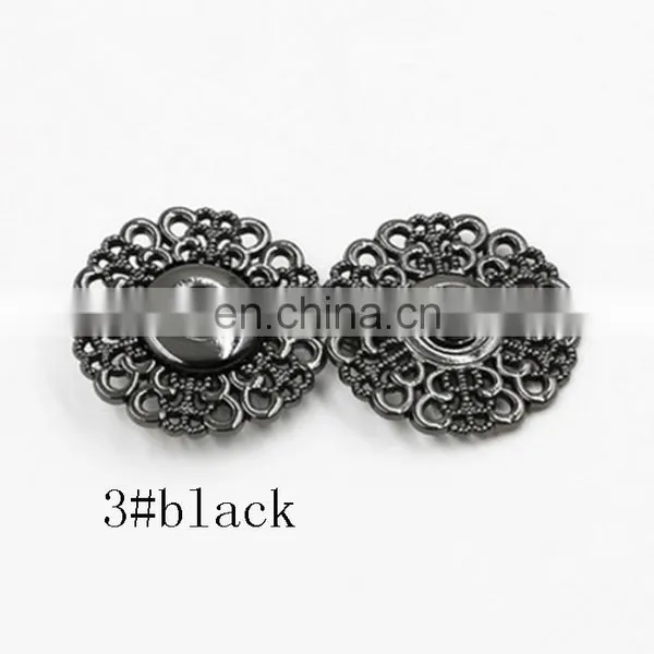 Snap Buttons 15/18/21/25/30mm Fasteners Press Stud Invisible Metal Flower Shiny Gold Buttons photo-5