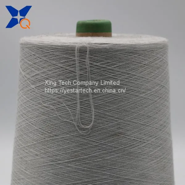 Grey Yarn Ne32/2ply 10% Stainless Steel Fiber Blended With 90% Polyester Fiber Ring Spun Yarn for Knitting Touchscreen Gloves--XTAA207 photo-4