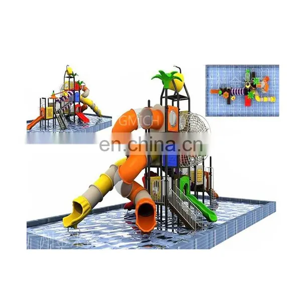 Best Quality Children Water Park Equipment Large Plastic Curved Playground Slides for Sale photo-3