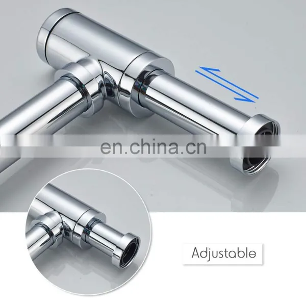 Sliver Chrome P-TRAP Brass Basin Sink Waste Trap Drain Kit Bottle Trap photo-5