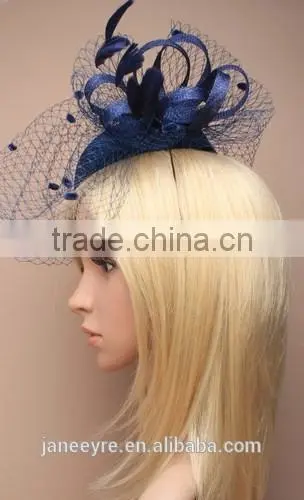 New Coming Fashion Chuch/Races Sinamay Base Top Fascinator Hat With Veil photo-4