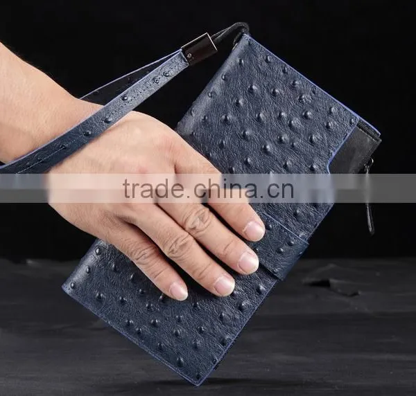 Business Men Card Holder Long Style Clutch Multifunction Wallet High Capacity Ostrich Leather Gift Purse for Businessmen photo-3