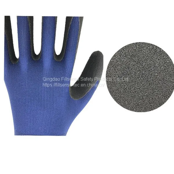 13Gauge Polyester Liner Latex Sandy Coated Work Gloves photo-2