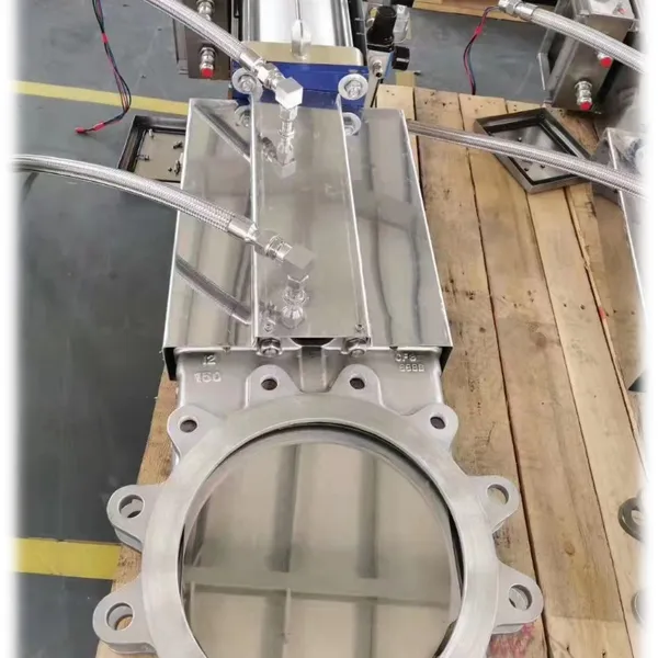 Knife Gate Valve for Wastewater Treatment - Ideal for Sludge and Fibrous Materials With Stainless Steel Construction and Manual photo-4