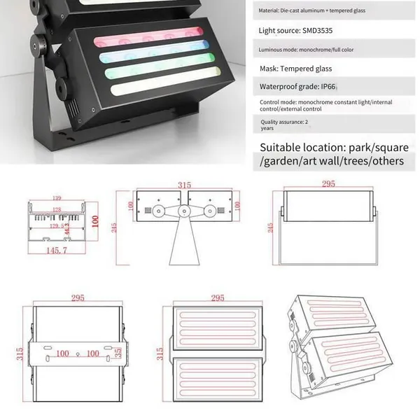 100w Led Rainbow Tree Lighting, Colorful Projector and Dyeing Lights for Mountain Landscape, Gardens and Trees photo-2