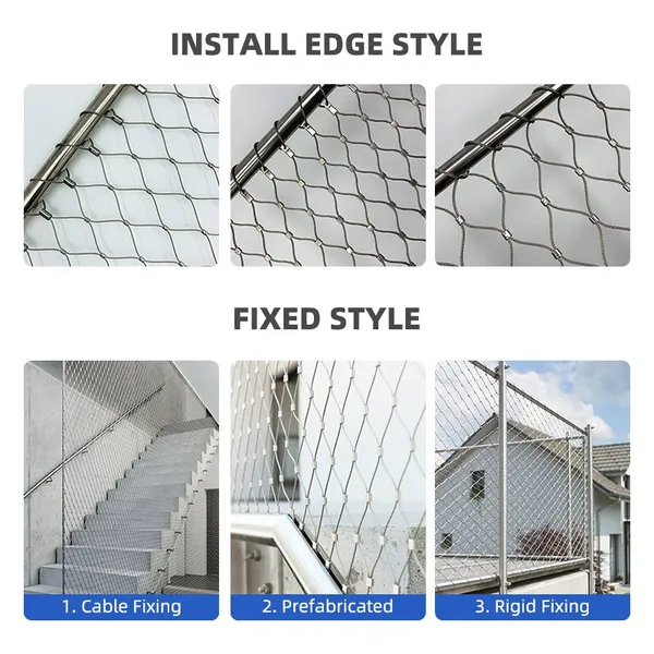 Wholesale Flexible Stainless Steel Rope Mesh Steel Wire Rope Net Galvanized Steel Rope Net Infrastructure Bridge Safety photo-4