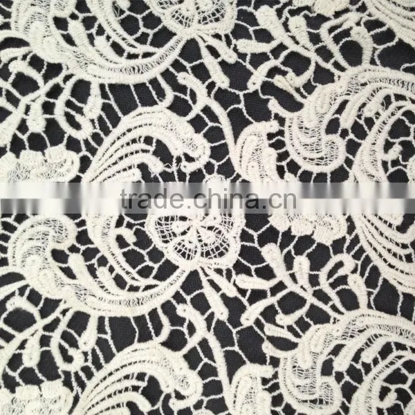 Whole Sale High Quality 100% Cotton Lace Fabric With Flower Design for Garment Accessory photo-4