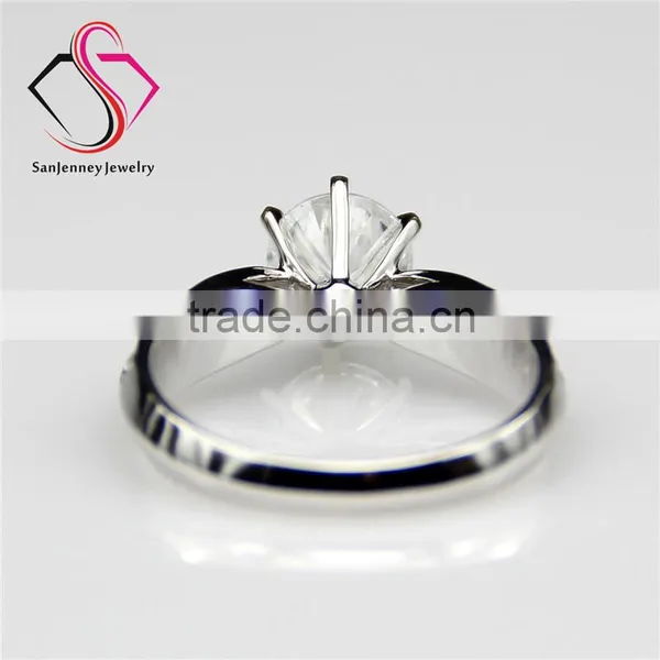 Round Brilliant Cut Moissanite 1CT 6.5mm Center Star Accents 14k 18k White Yellow Gold Diamond Engagement Ring photo-2