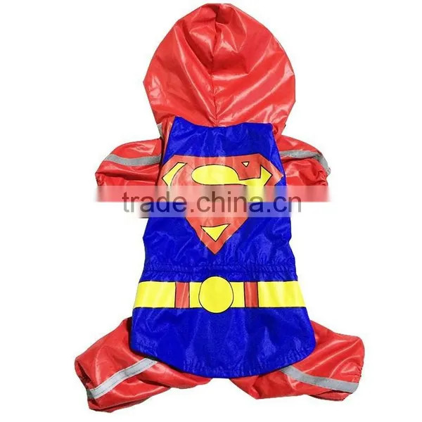 Dog Superman Raincoat With Waterproof Windcoat Material and Mesh Fabric Lining Fit for Spring Summer and Early Autumn photo-2