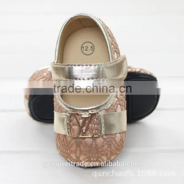 2016 Latest New Princess Girls Shoes Golden Sequin Baby Tollder Shoes photo-3
