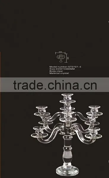 Table Top Clear Crystal Candle Holder Centerpieces&candle Holder 8 Arms Crystal Candelabra