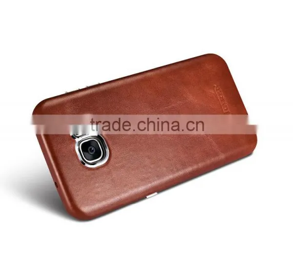 Original Icarer Vintage Series High Quality Real Leather Rubber Back Case for Samsung S7 Edge MT-5682 photo-2