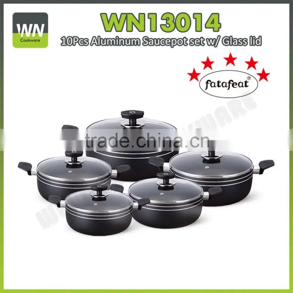 5PCS Aluminum Non-stick Cookware With Red Painting photo-3