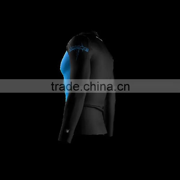 Polyester Spandex Long Sleeves Lightening Compression Shirt/Rash Guard With Club Logo Player Name and Numbers at Sleeves photo-4