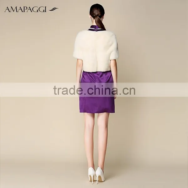 Custom White Mink Fur Shawl for Girls photo-3