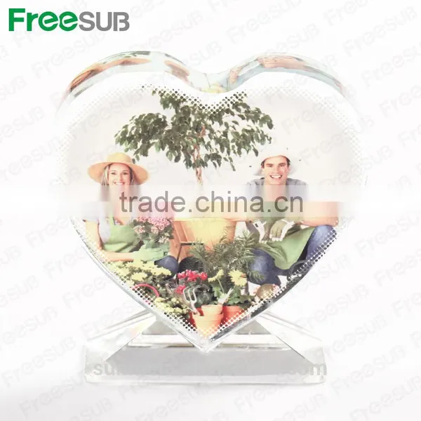 Sunmeta Factory Love Heart Shape Sublimation Crystal Picture Frame for Birthday Gift photo-4