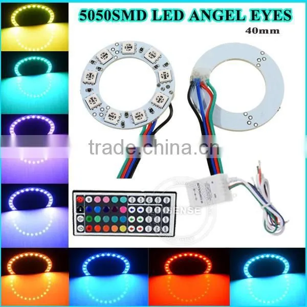 Most Popular Products 50mm DC12V Black PCB Full Circle Anegel Eyes 12v 5050 Smd 50mm Angel Eyes Led for Chevrolet Cruze photo-6