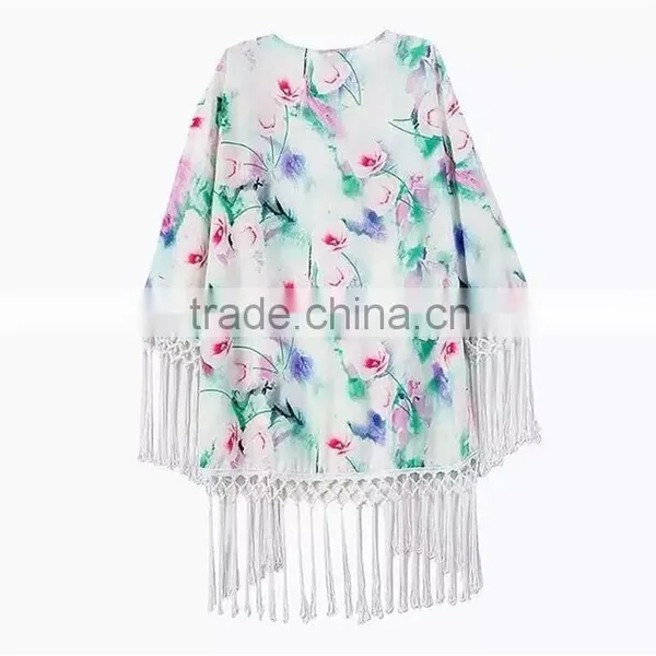 Wholesale Printing Design With Tassels Polyester Kaftan 2016 photo-2