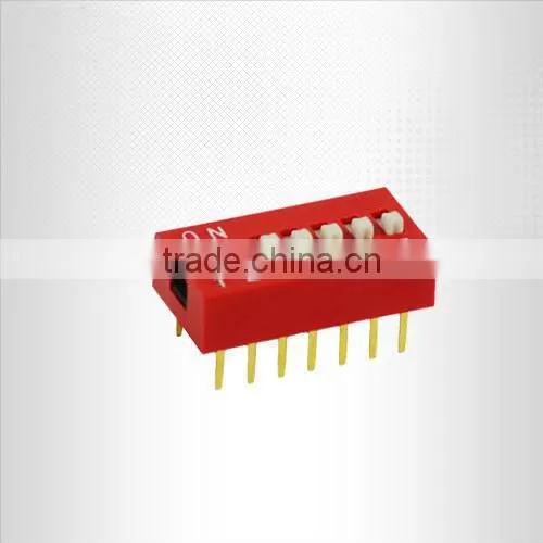 Blue/Red 7 Position Slide Type 2.54mm DIP Switch photo-2