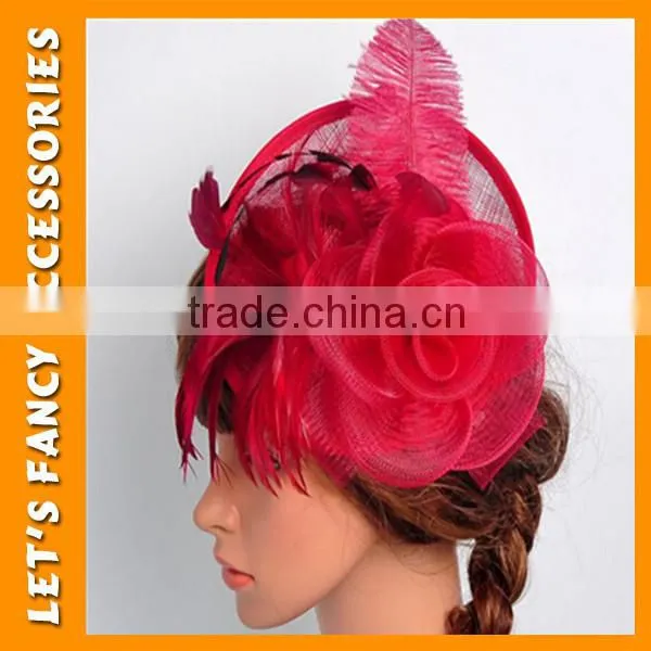 PGHD0329 Feather Hair Clip Mini Top Hat Hair Accessories Bridal Flower Hair Clip photo-5