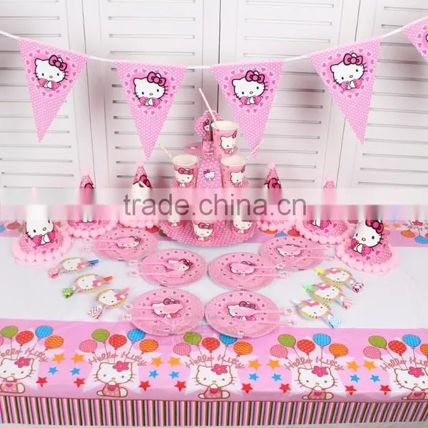 Hello Kitty Paper Theme Tableware Birthday Party Supplies