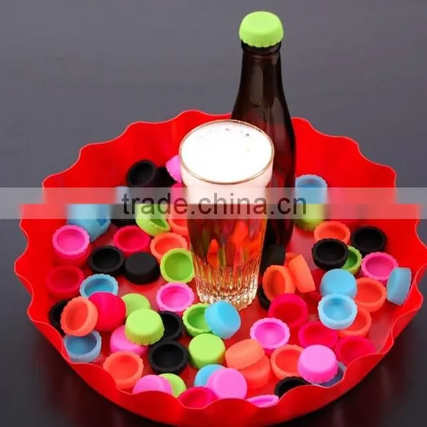 Silicone Reusable Milk Bottle Caps, Cheap Printed Custom Logo Beer Bottle Caps