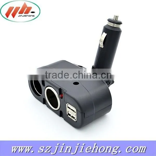 2015 New Product Black 12v Car Cigarette Lighter Socket Adapter