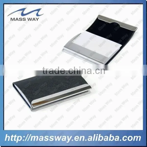Fashion High Quality Business ID Metal Genuine Leather Business Card Holder photo-4