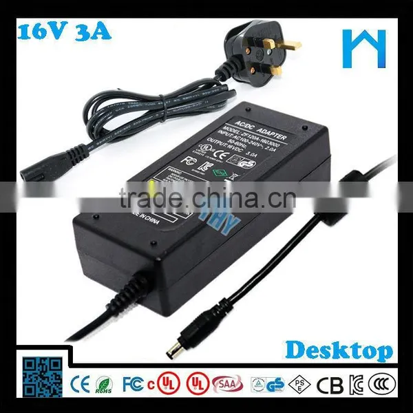Quality China 16v 3a Ac/dc Switching Power Adapter 48w