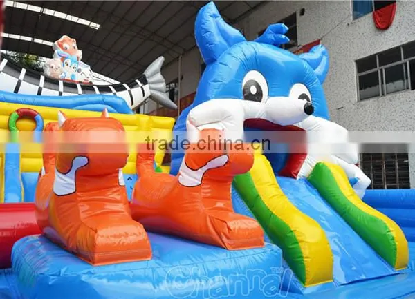 Popular Inflatable Blue Cat Funcity Giant Inflatable Playground for Children and Adult photo-3